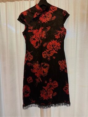 Guess Collection Silk Dress altered Roberto Cavalli Asian Style Print